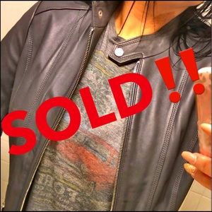 Women's Michael Michael Kors Leather Grey Jacket